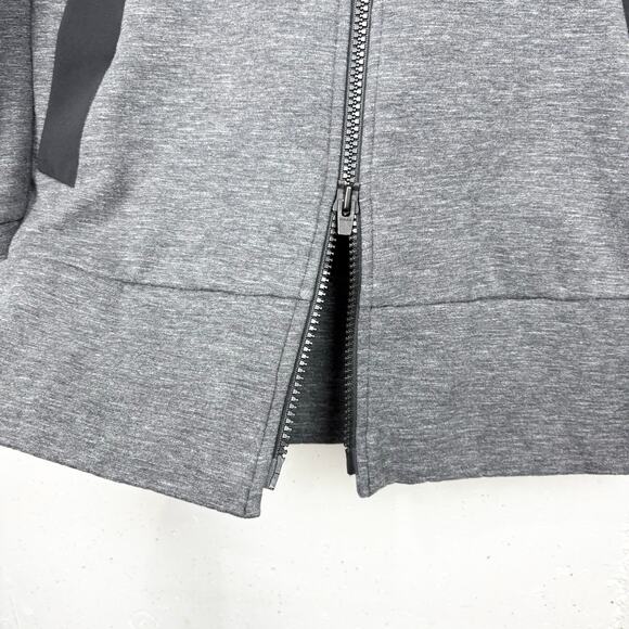 Athleta Victory Long Primaloft Hooded Jacket Full Up Down Zip Gray Black Small - Picture 10 of 11